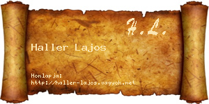 Haller Lajos névjegykártya